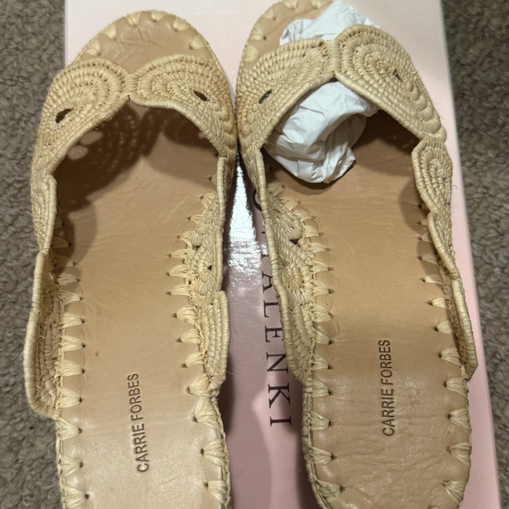 Cream Artisanal Woven Sandals - Picture 6 of 6